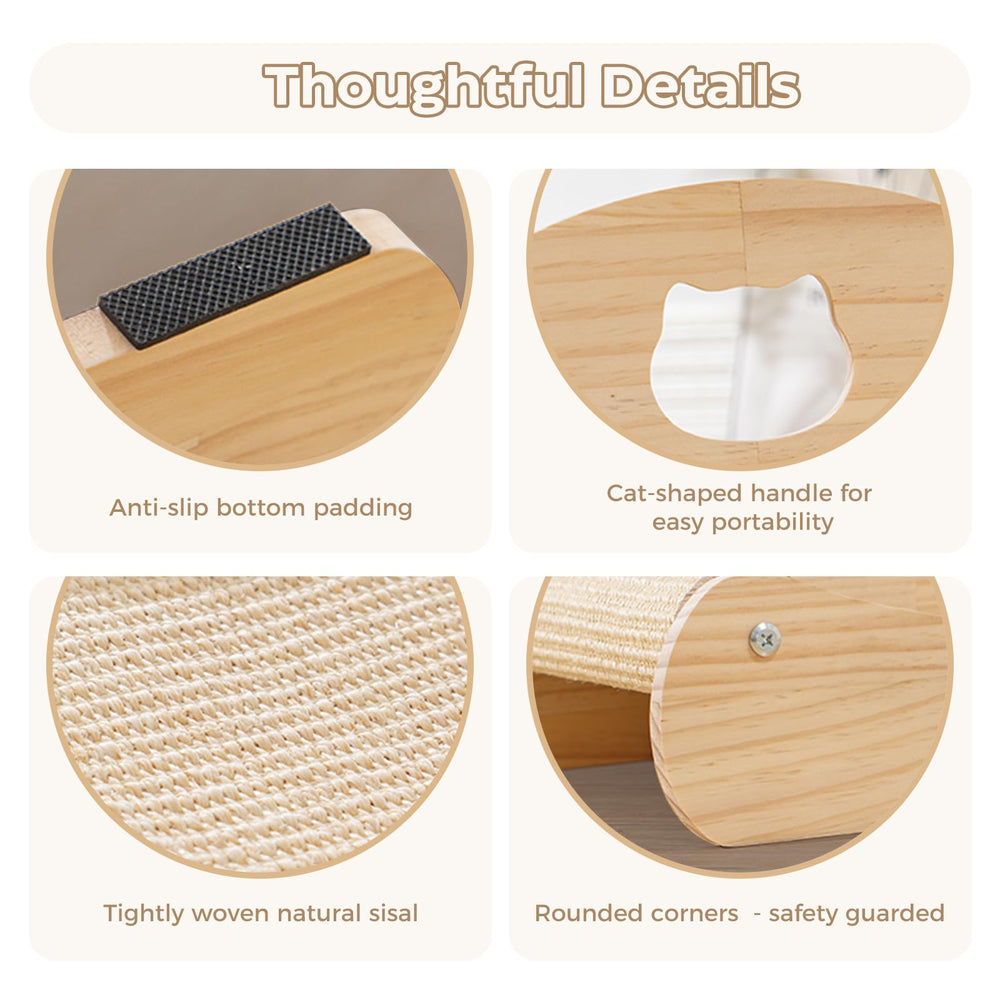 Avont Sisal Cat Scratcher Bed nap zone close-up reveals cozy resting spot.