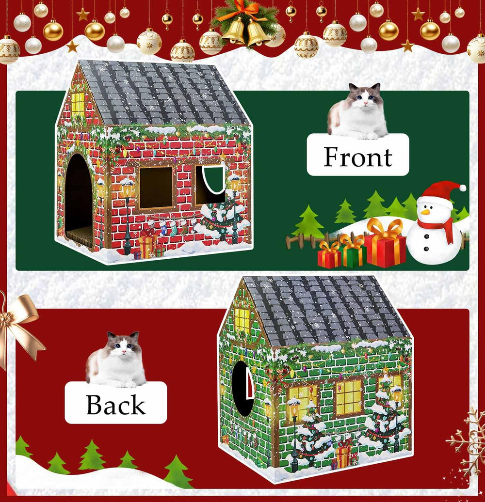 AVXINSOK cat house packaged and ready for festive setup