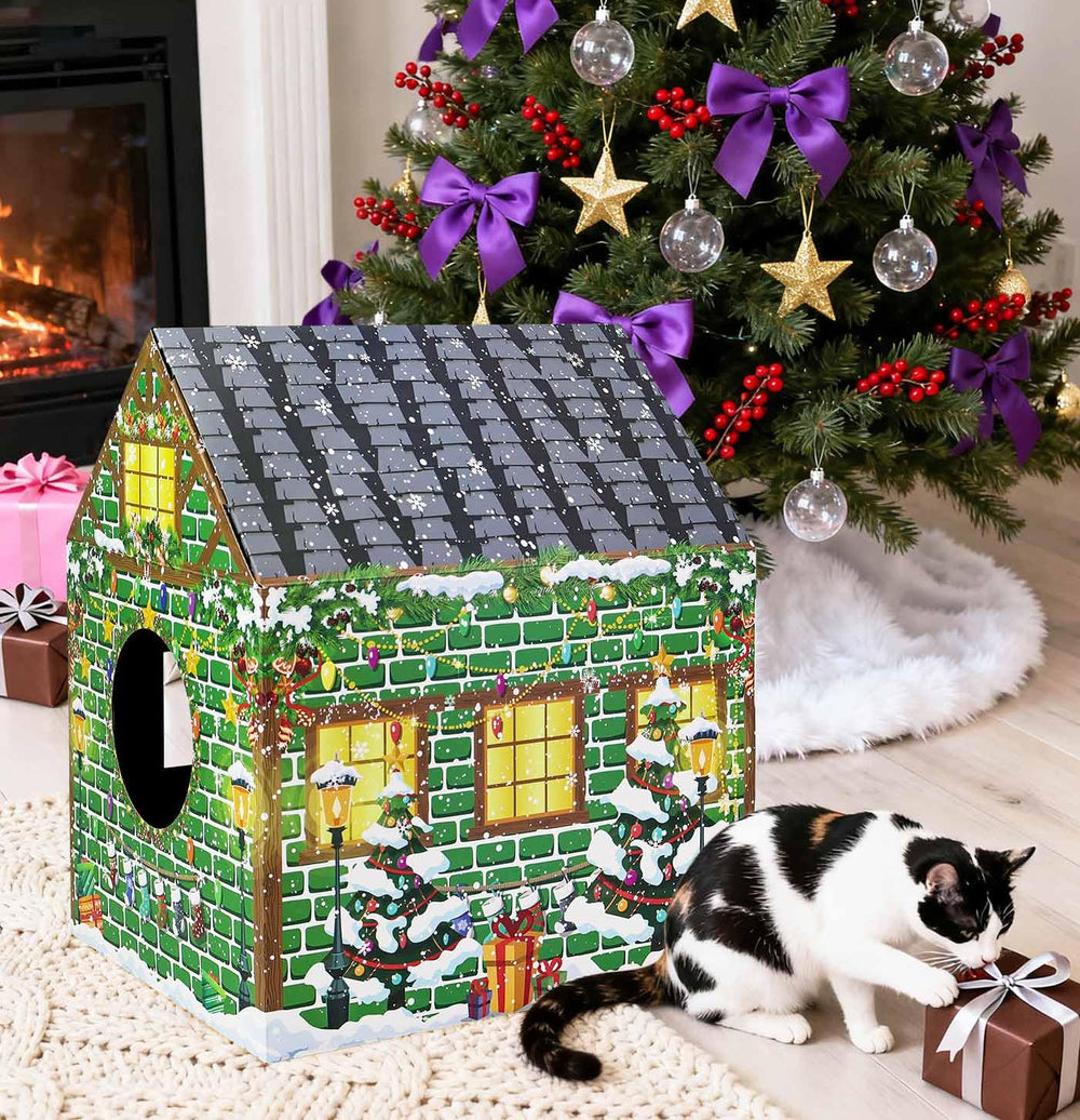 AVXINSOK cat house scratching pad encourages exercise and playful scratching