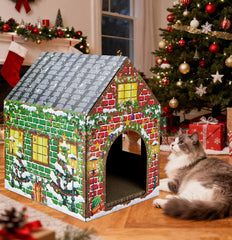 AVXINSOK cat house windows door demonstrates easy access and playful peeking