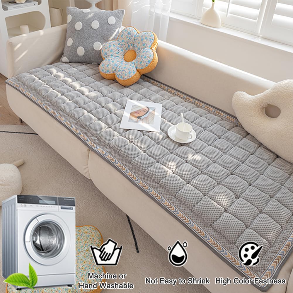 Awjcsv dog couch cover gray nonslip keeps cover in place during pets' activity.
