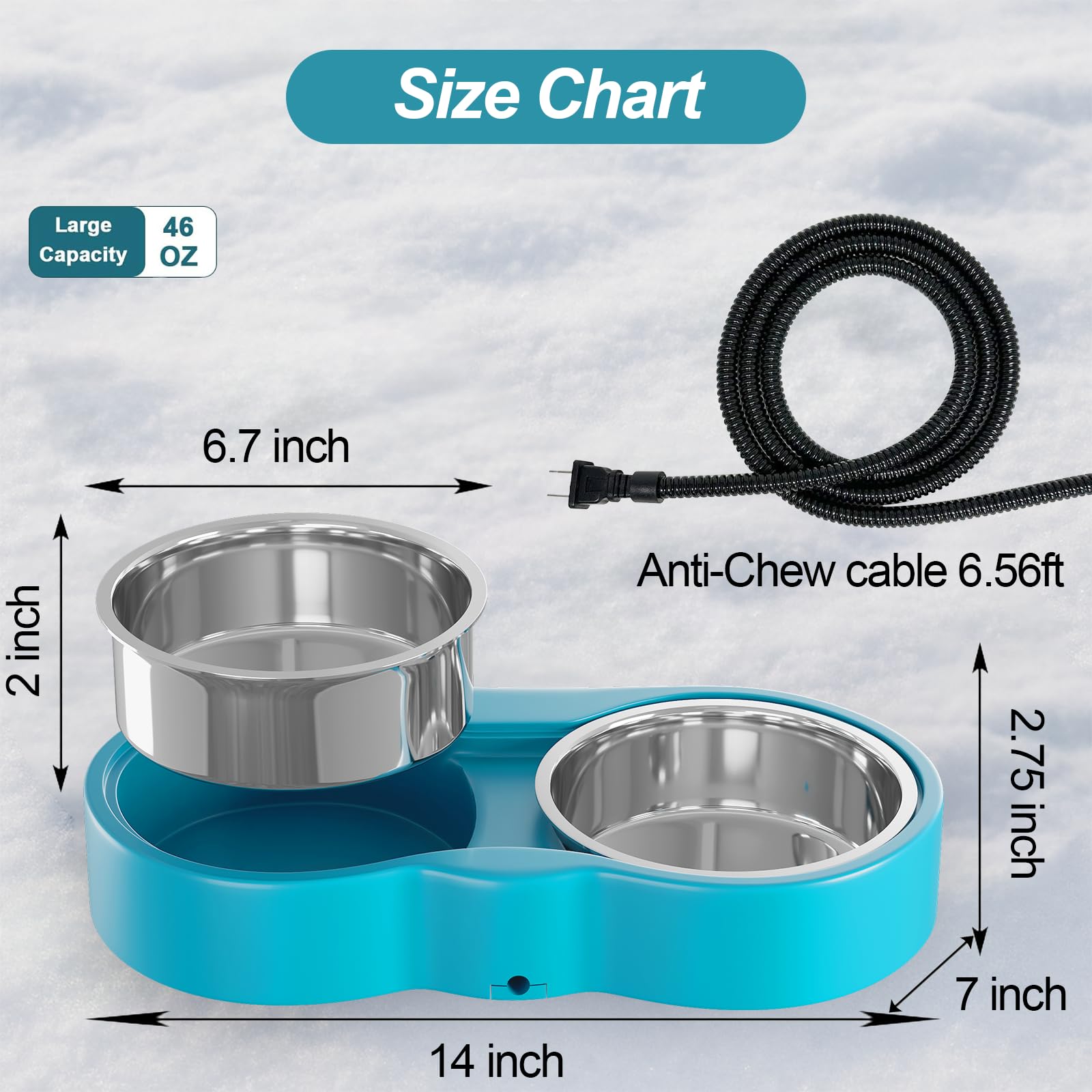 AWLYLNLL outdoor pet water bowl in use for winter protection.