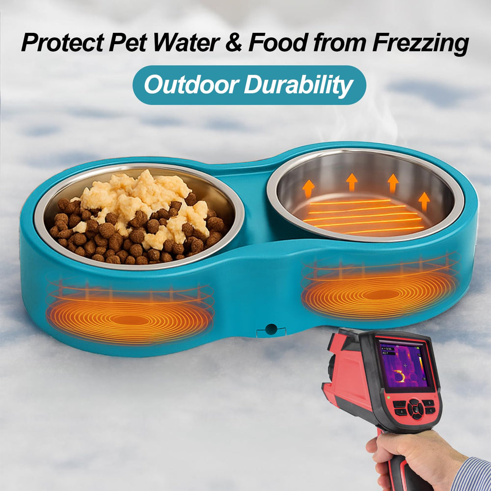 AWLYLNLL UL-certified heated pet bowl with chew-resistant cord.