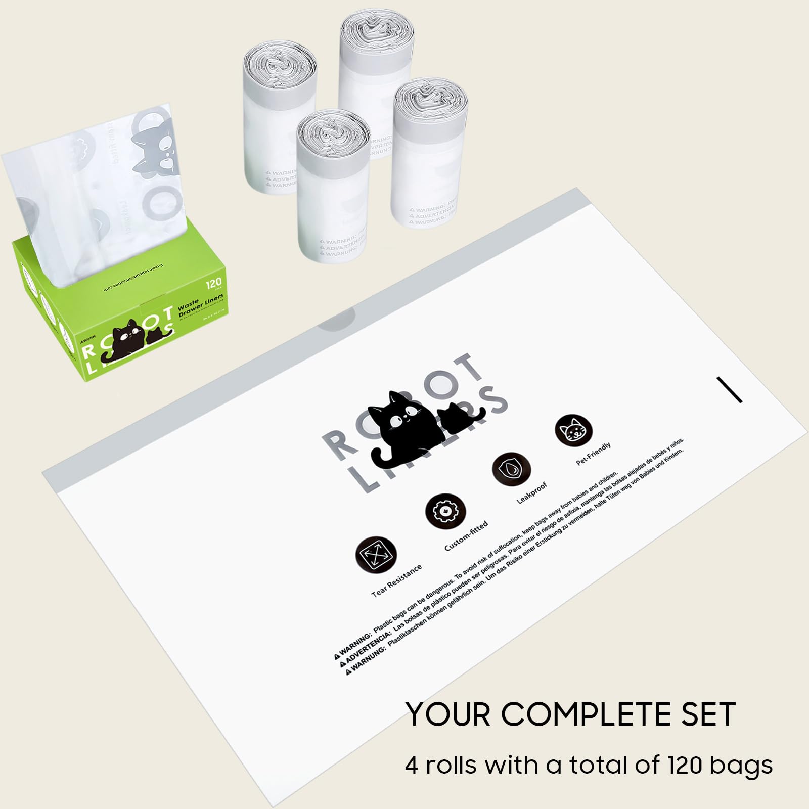 AWoHH 25.2x15.7 inch liners provide roomy coverage and leak protection