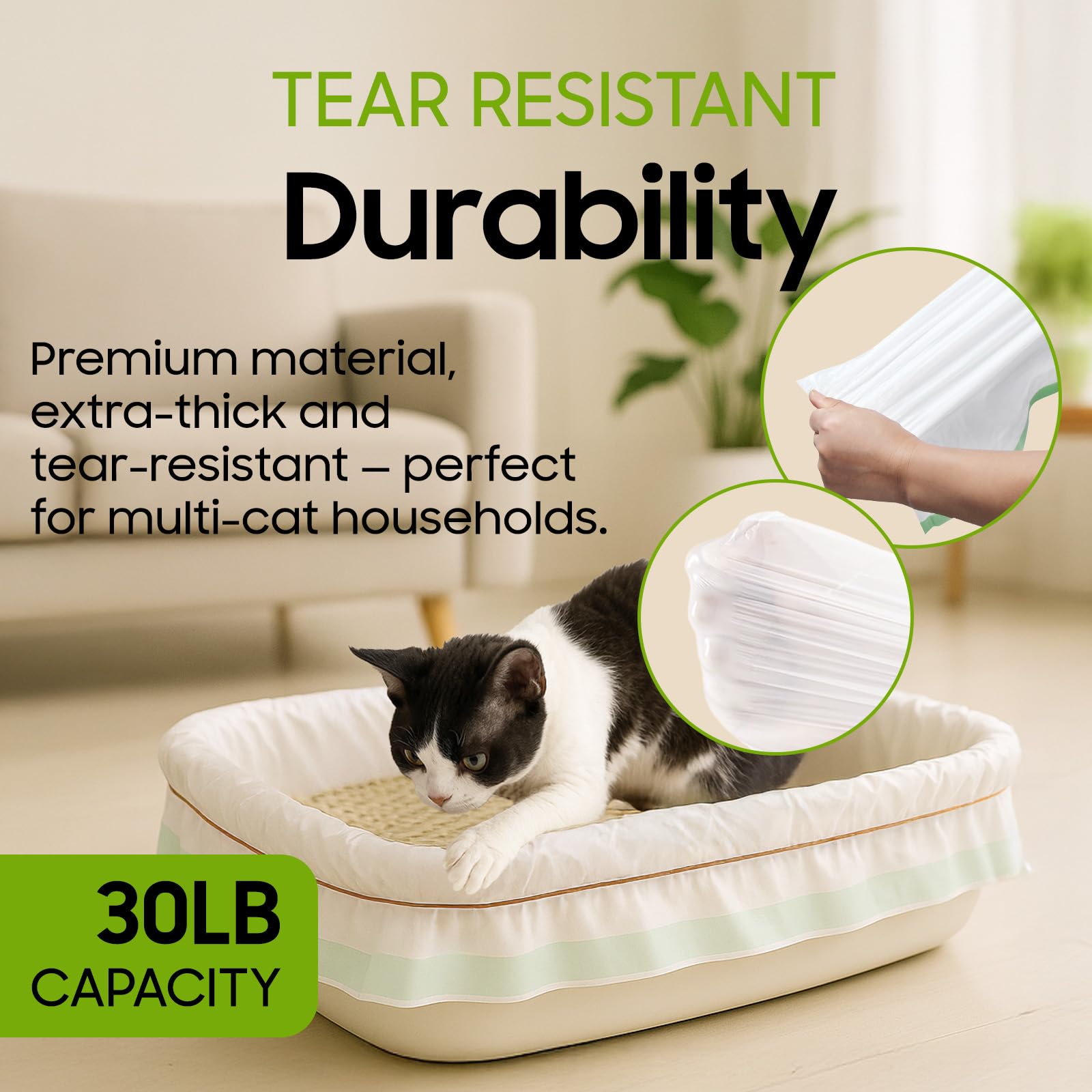 AWoHH bolsas para arena de gato resistentes 36x16 para uso diario.