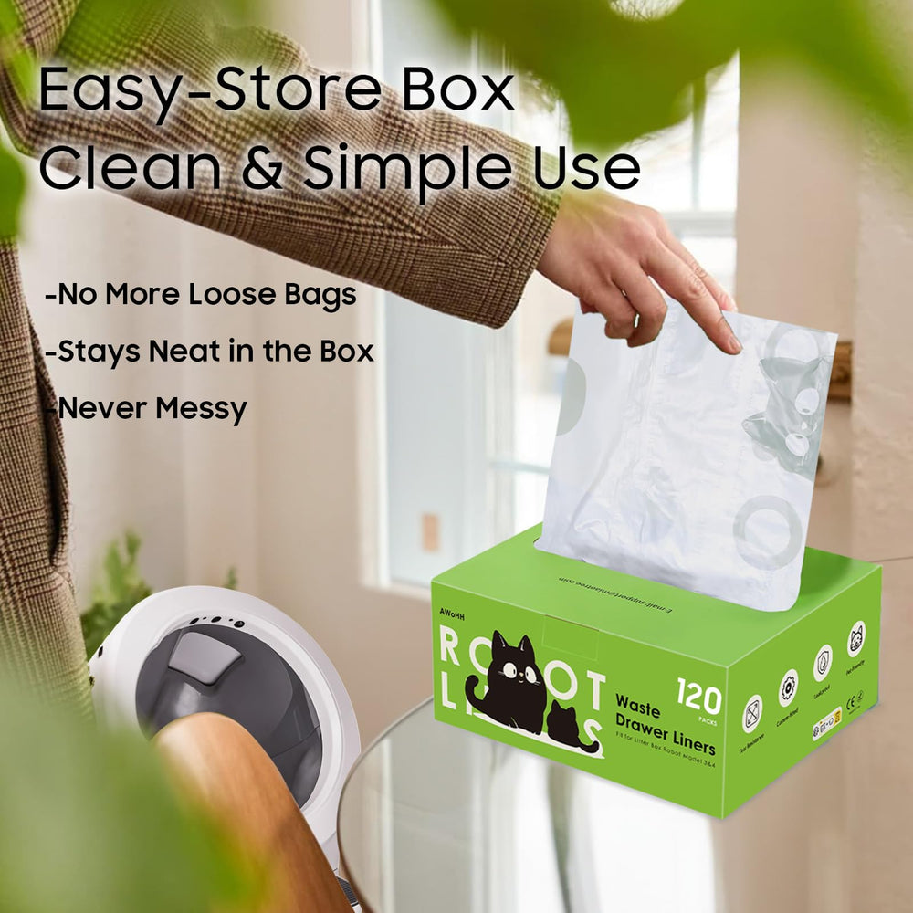 AWoHH pull-out dispense design simplifies changing liners after use