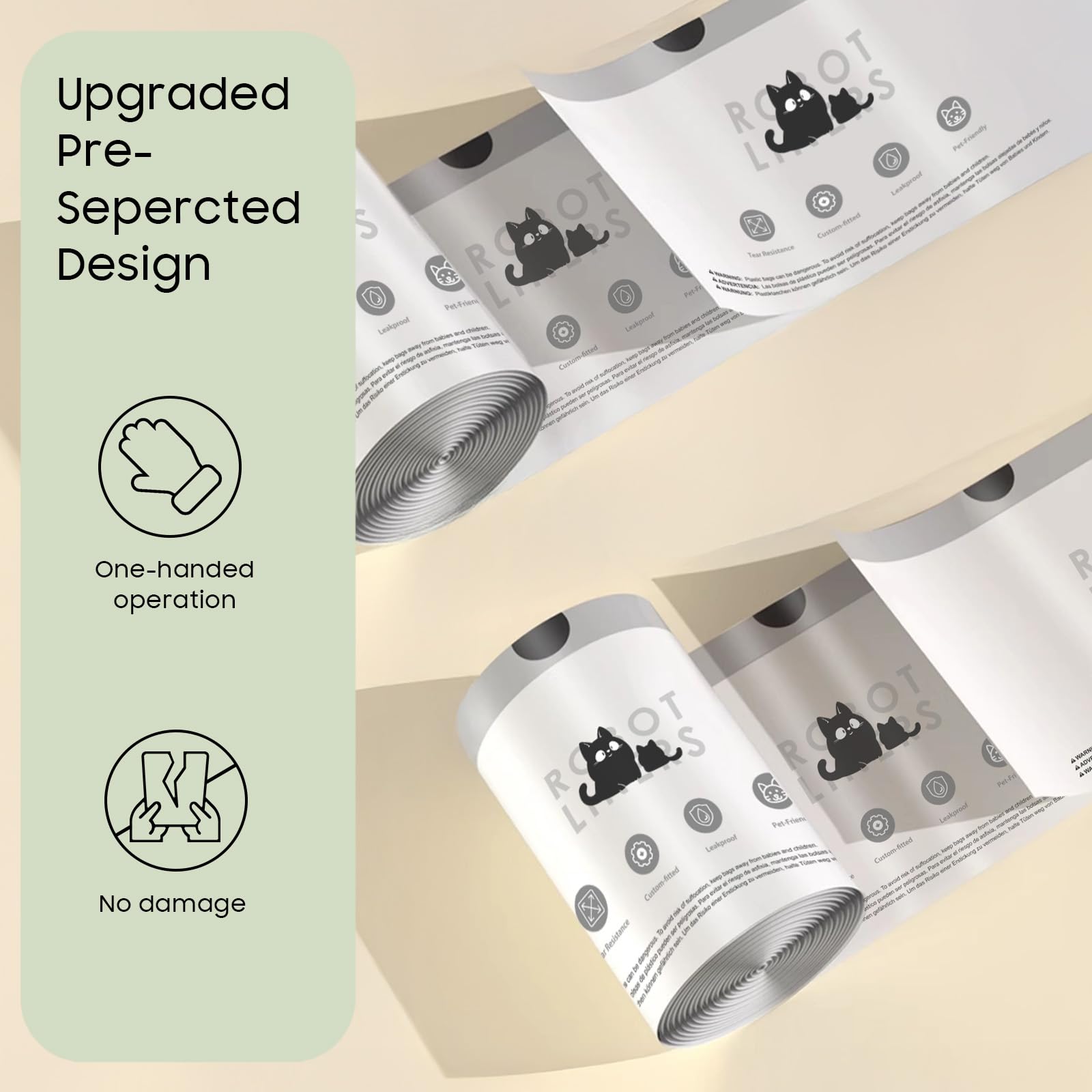 AWoHH translucent sensor-friendly liner visible usage and discreet waste