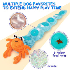 AWOOF Hermit Crab Shape Toy side view showcases durable corduroy texture for teething and gum massage.