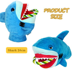 AWOOF interactive tug toy shark encourages fetch and bite-driven training