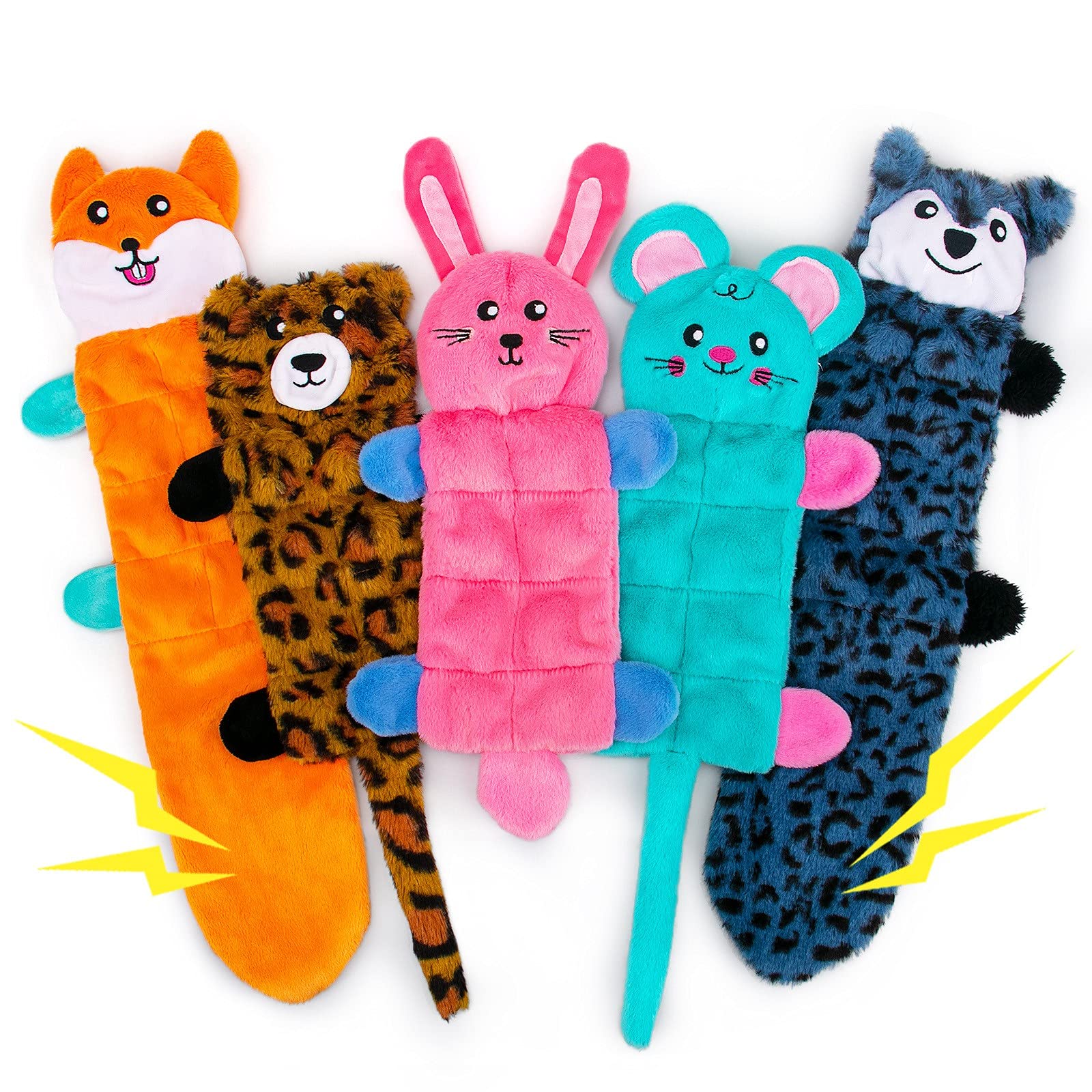 AWOOF no-stuffing dog toy pack 5-pack offers mess-free play and variety.