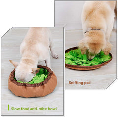 AWOOF alfombra que se convierte en cuenco para premios, ahorro de espacio.