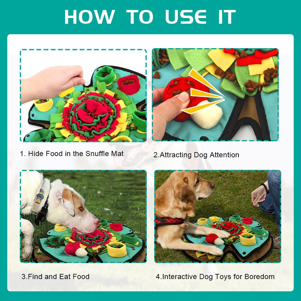 AWOOF snuffle mat foldable design doubles as portable feeding bowl