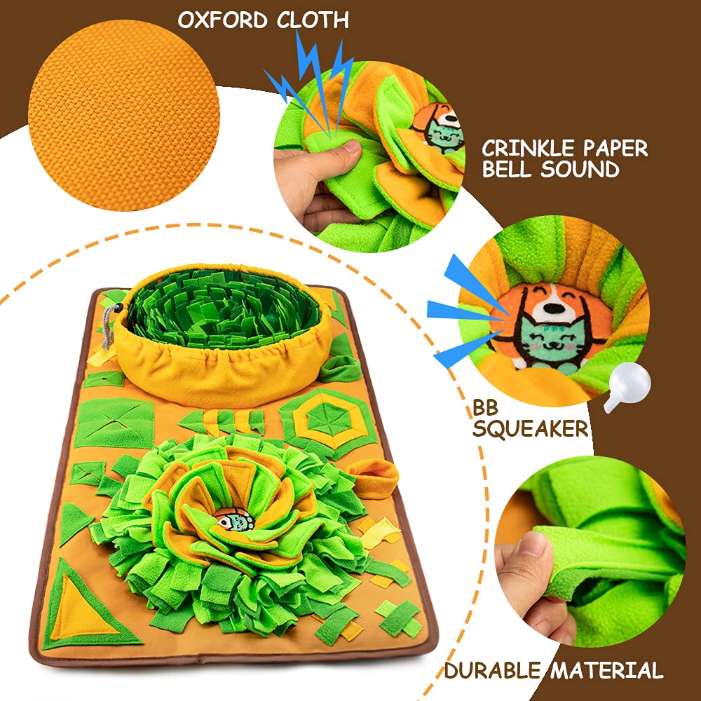 AWOOF Snuffle Mat non-slip bottom image highlights secure use during feeding sessions.