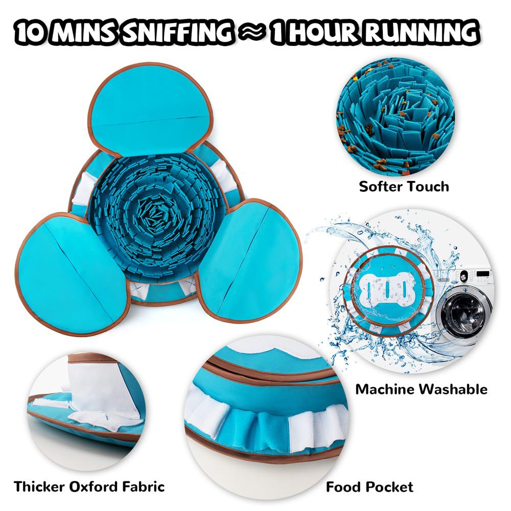 AWOOOF Snuffle Mat easy-clean-felt points to simple hand-wash upkeep after use.