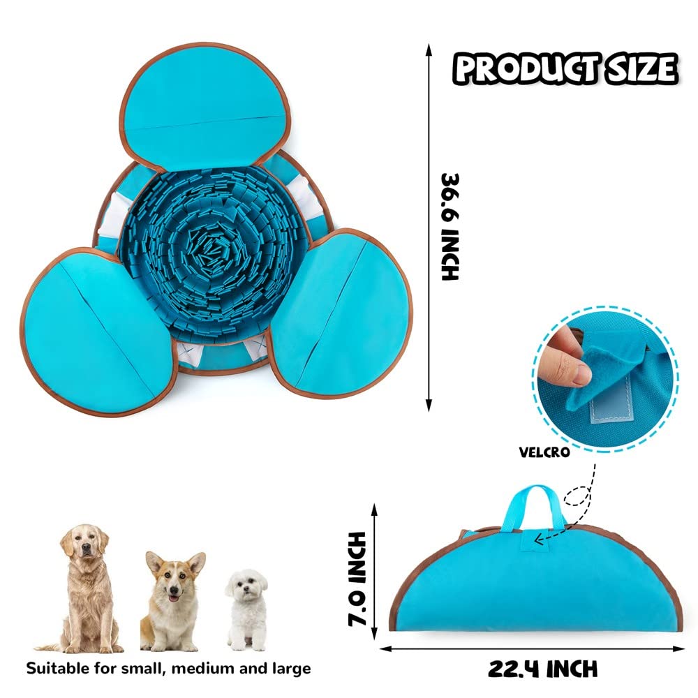 AWOOOF Snuffle Mat travel-compact highlights portable, easy packing for outdoor adventures.