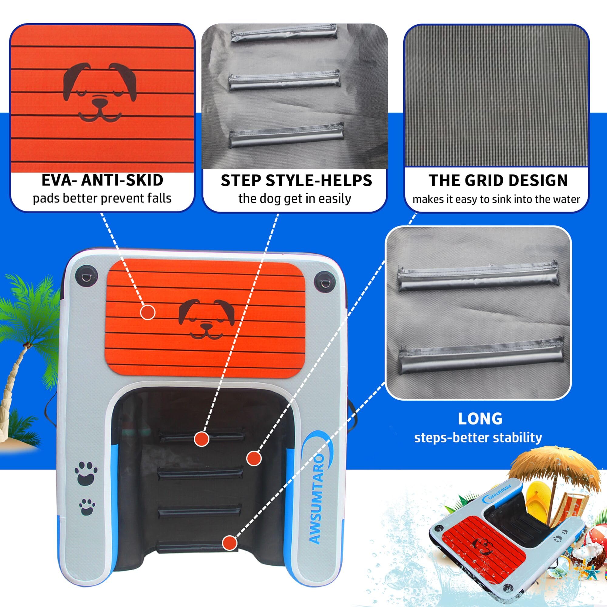 awsumtaro eva-non-slip-cotton keeps pets secure on the steps