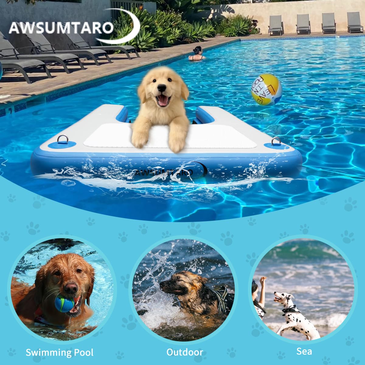 awsumtaro eva non-slip step design helps prevent falls during playful water sessions