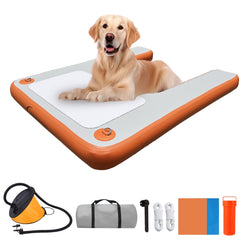 awsumtaro inflatable dock supports 200lbs load for safe pool access.