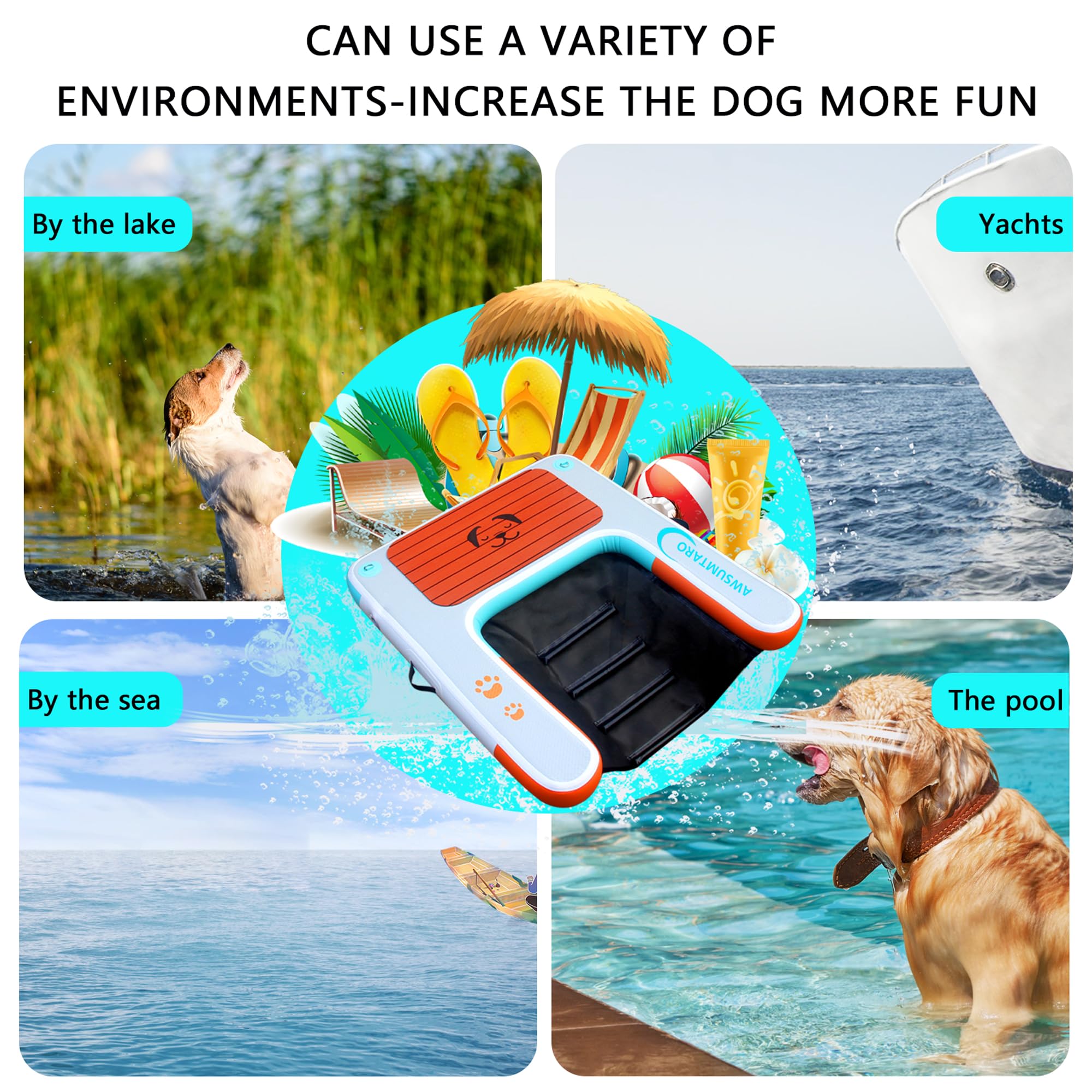 awsumtaro inflatable dock boat-dock-side emphasizes sturdy load-bearing on floatation for boating safety