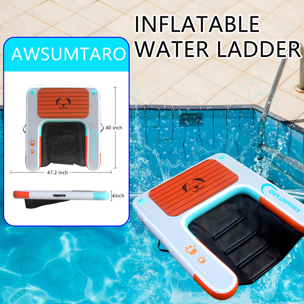 awsumtaro inflatable dock ocean-scene highlights durable PVC mesh for wear resistance in saltwater