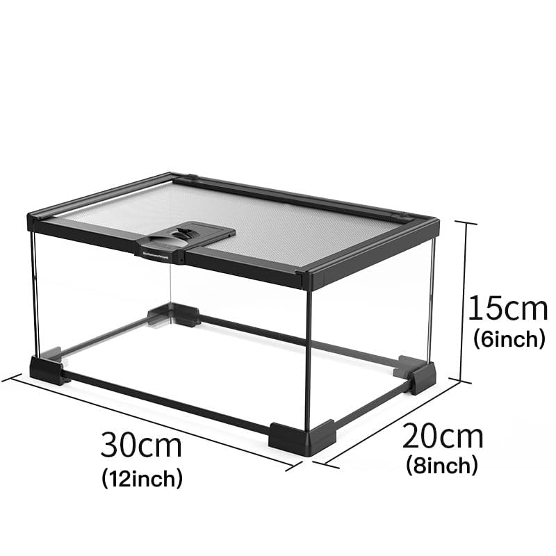 AWXZOM mini reptile glass terrarium clear glass for 360-degree viewing and simple cleaning.