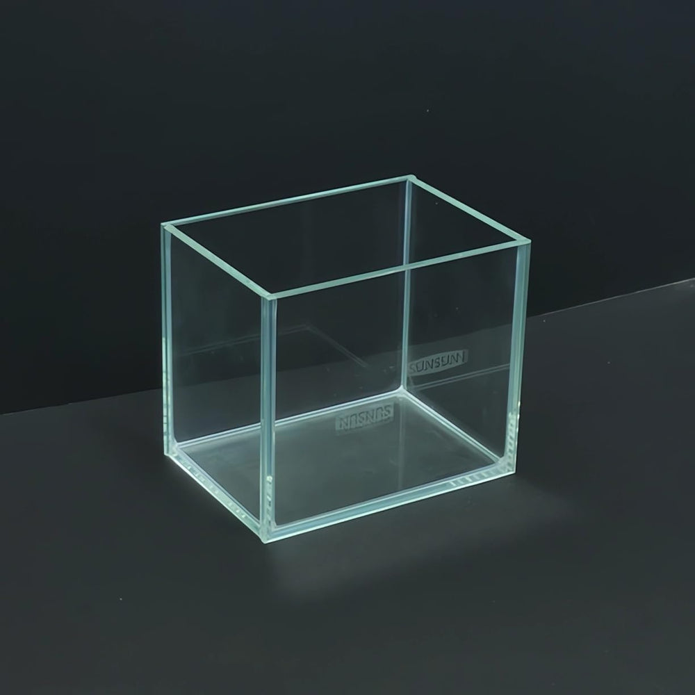 AWXZOM nano tank side view emphasizes compact size ideal for desks and shelves.