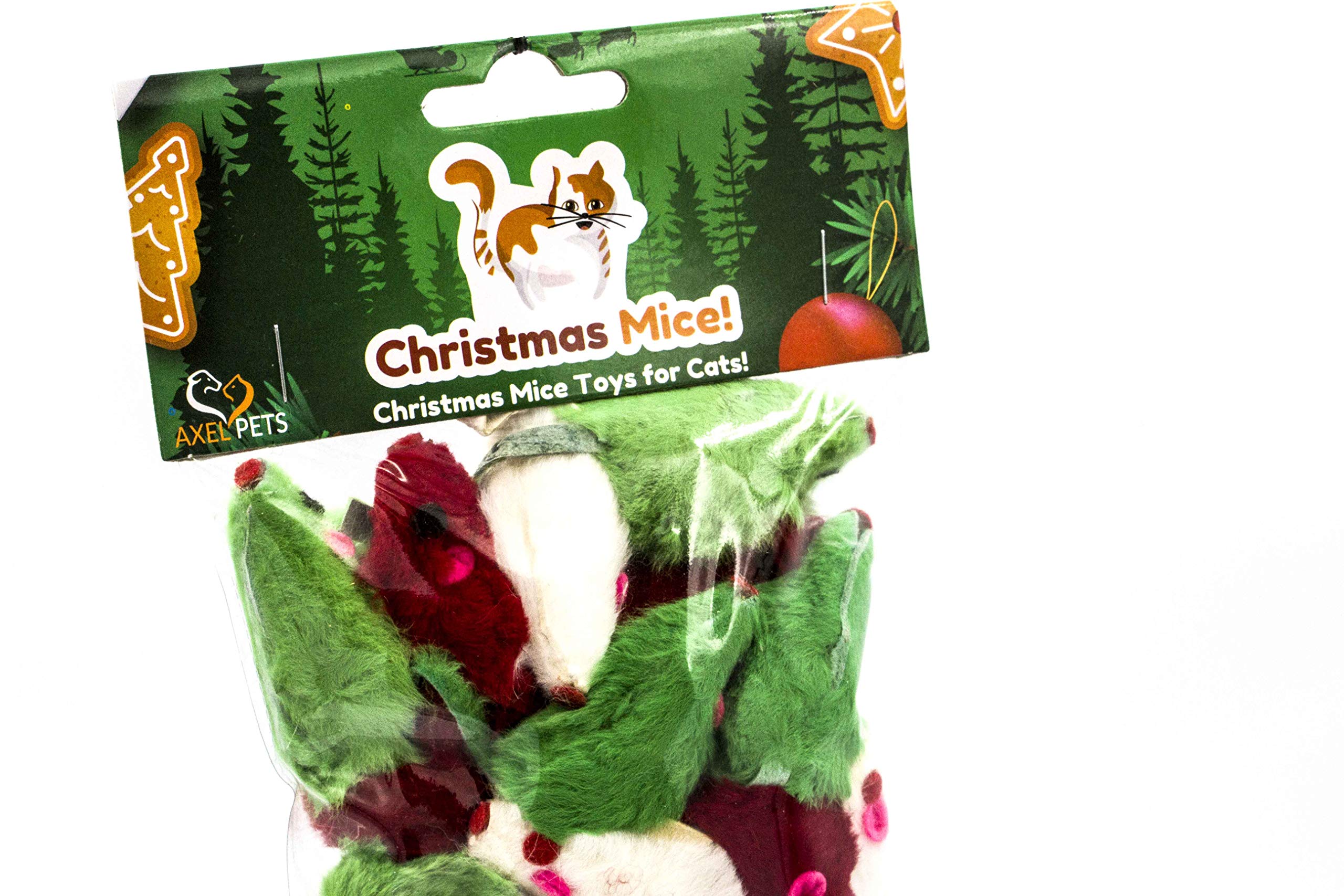AXEL PETS catnip-rattle-mice-toy closeup highlighting vibrant colors for interactive fun.
