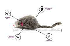 AXEL PETS catnip scented mouse close-up emphasizes scent cue for cat engagement.