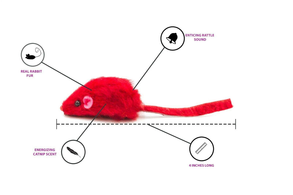 AXEL PETS real rabbit fur mice pack—eco-friendly reclaimed materials