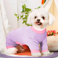 AXIIJGL small dog pajamas in soft fleece to keep pets warm.