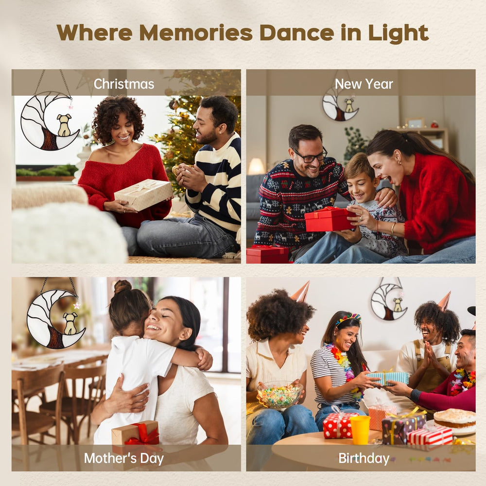Ayadon dog memorial window decor adding serene bohemian charm to any room