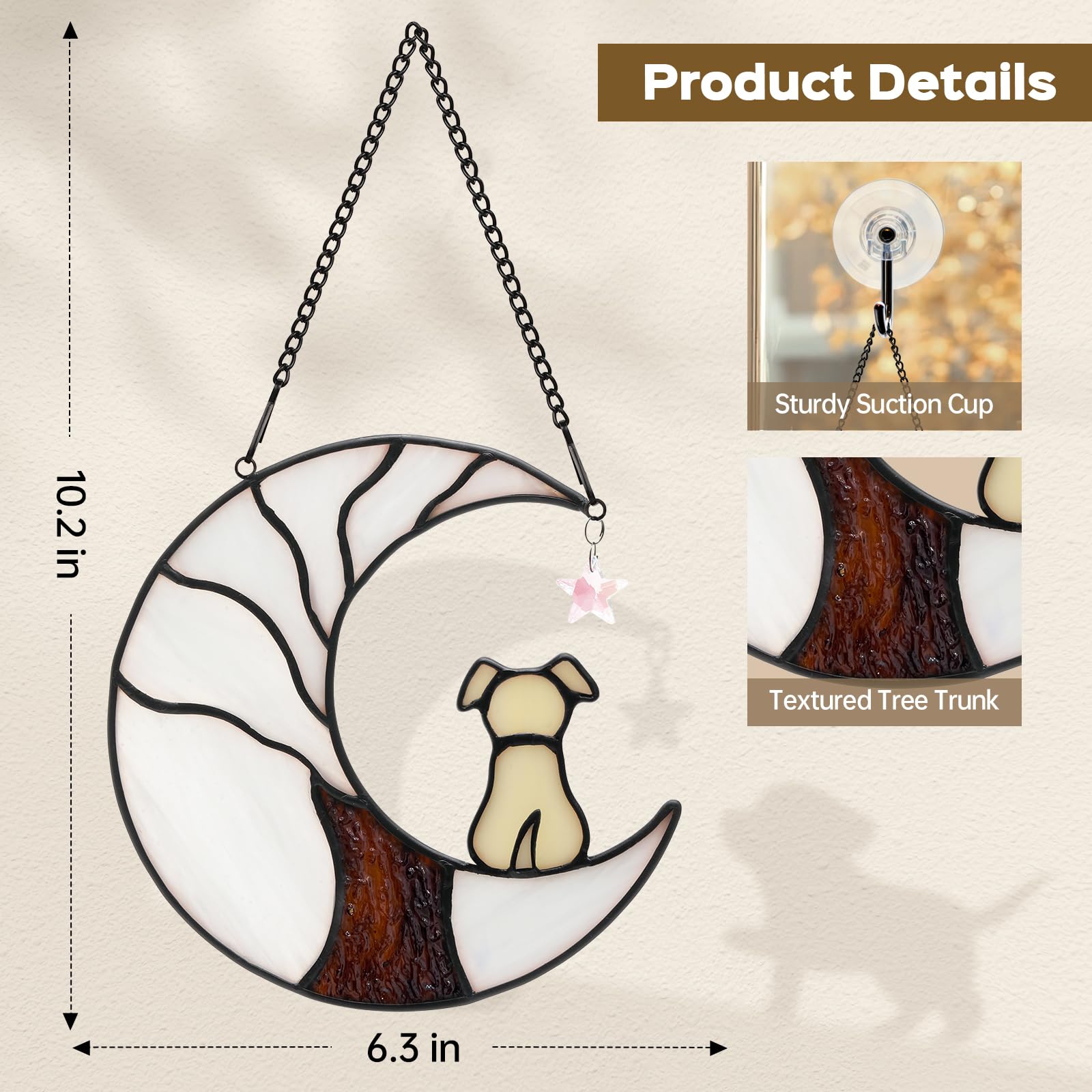 Ayadon sunlight glow dog suncatcher casting colorful light for daily reminder