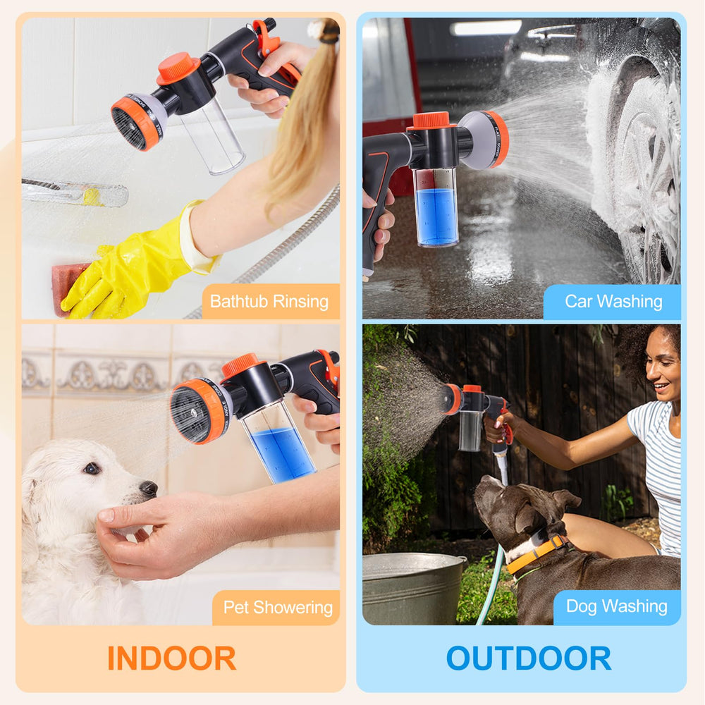 AYBBSHOW dog bathing in tub scene showcases convenient grooming routine.
