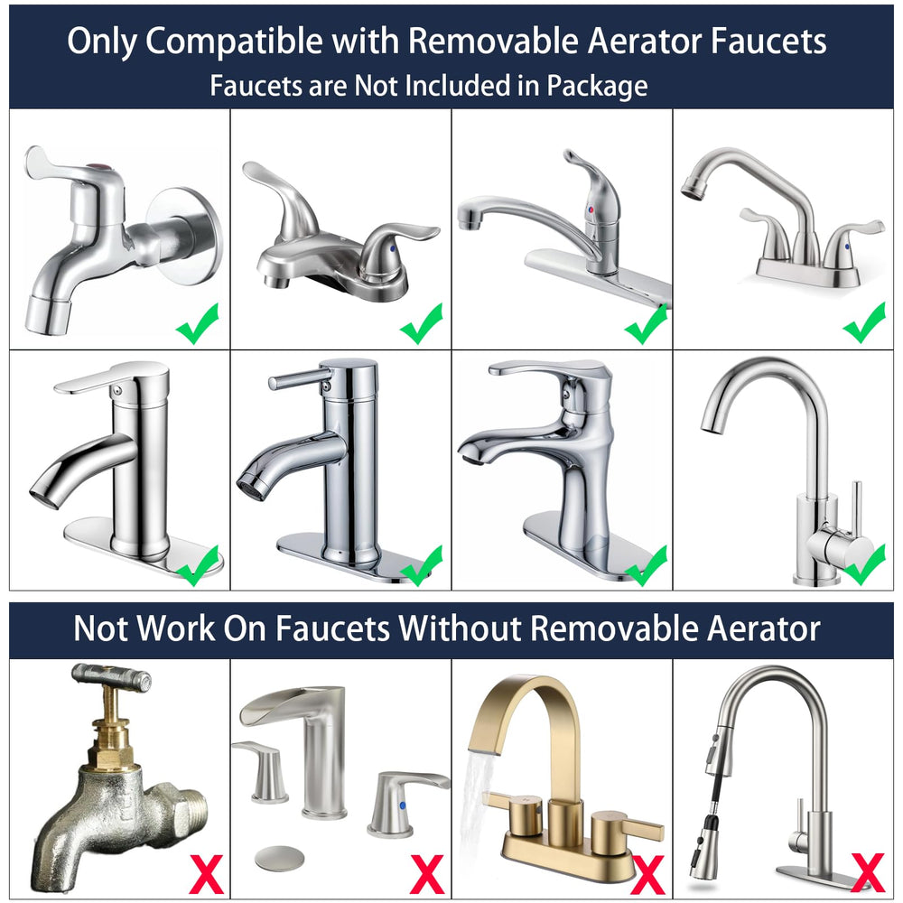 AYBBSHOW faucet diverter valve highlights three-way control for convenient water switching.
