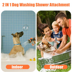 AYBBSHOW long hose enables comfortable, unrestricted pet bathing from a distance.