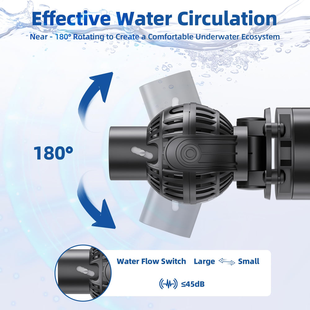 Aysoner Wave Maker Pump mesh cover protects fish from suction.