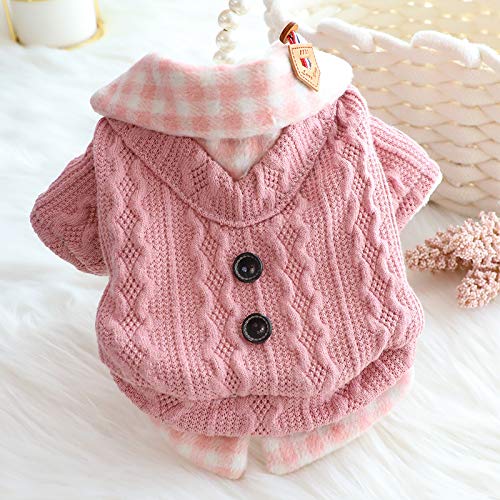 AZA Dog Princess Sweater blue-detail stitching showcases craftsmanship and durable closure for small pets.