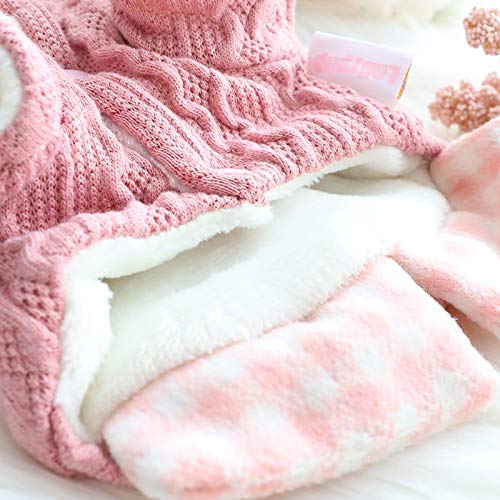 AZA Dog Princess Sweater blue outdoor-walk shot emphasizes seasonal warmth and festive style.