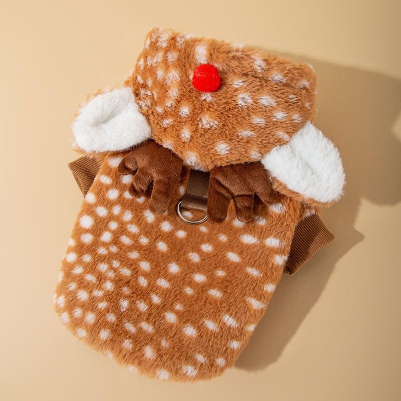 AZA Moose Brown dog outfit sized for small breeds with comfy fit.