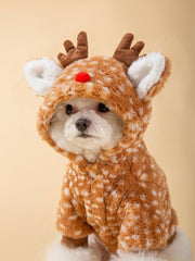 AZA Moose Coat Winter Pet Hoodie, durable and easy-wash for holiday outings