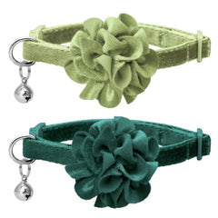 Azuza two-pack floral bowtie collars in green for daily wear and style.