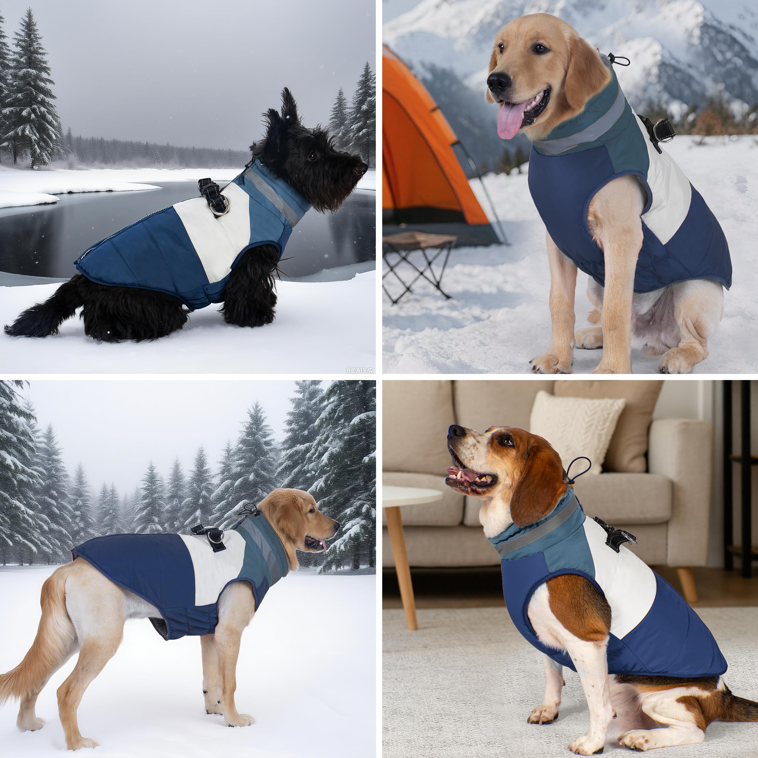 Azuza dog coat windproof-protection: shield against chilly gusts on outings.