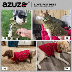 Azuza thick fleece rose red 2xl neck-coverage close-up emphasizes warmth