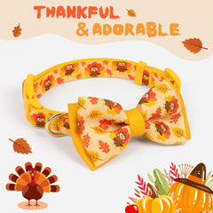 Azuza dog collar featuring maple leaf design for holidays