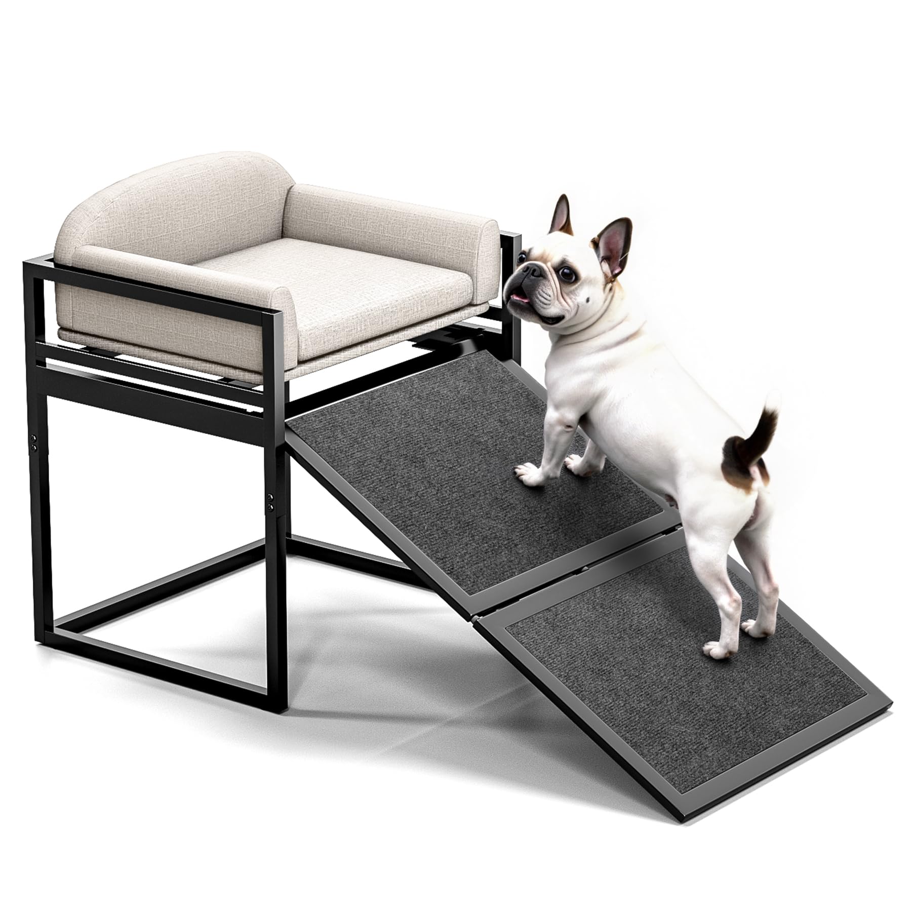 AZV dog stairs with non-slip bottom provide secure footing for safe climbs.