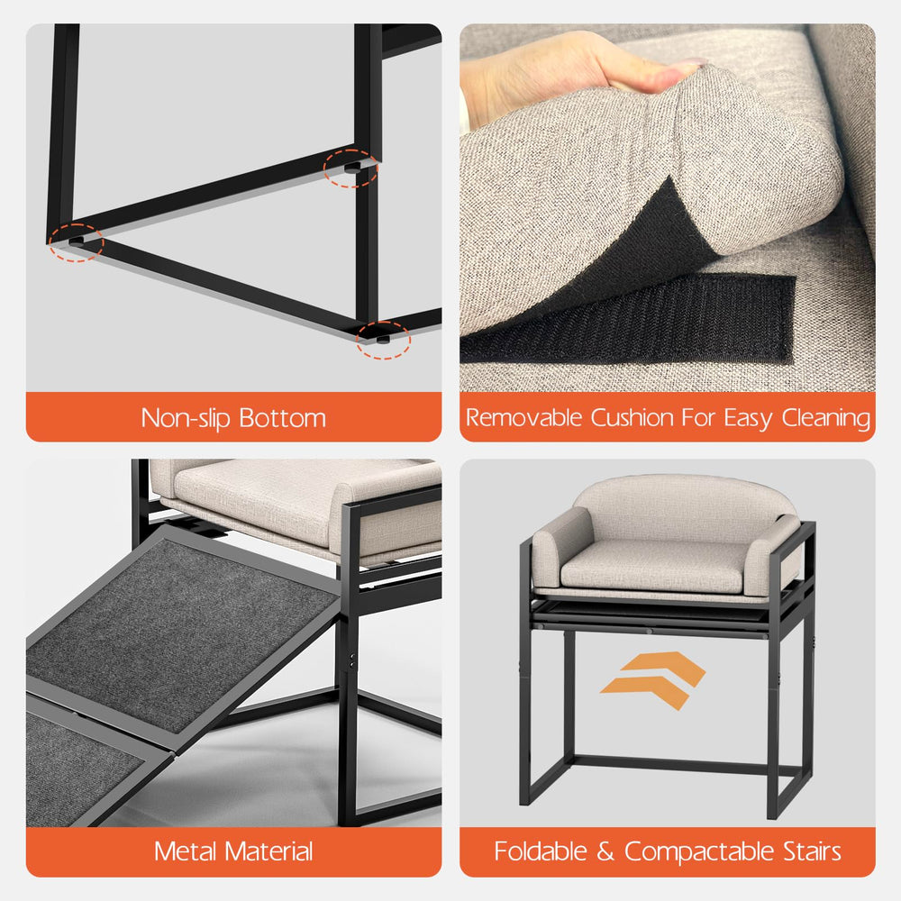 AZV dog stairs versatile placement for bed, sofa, or window access.