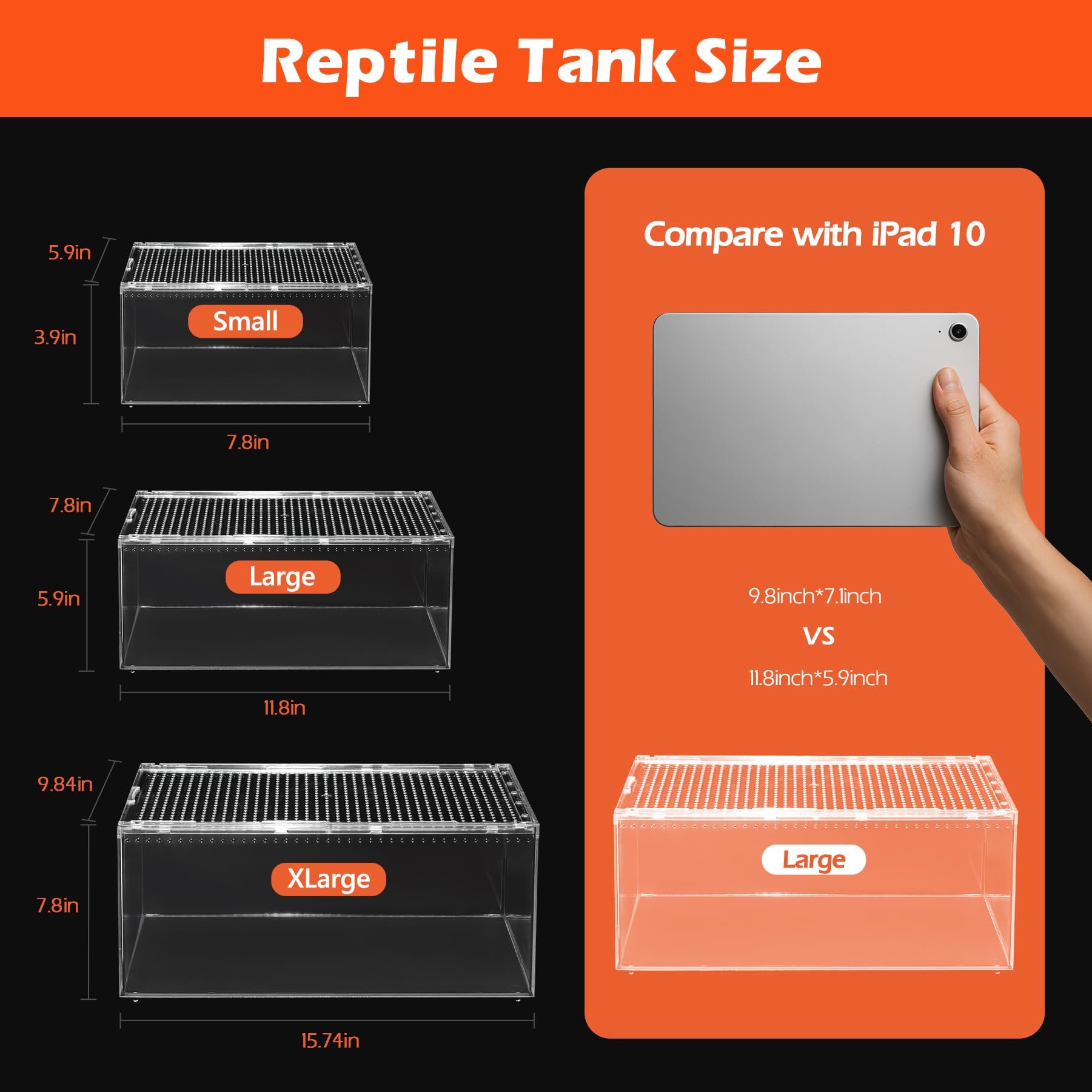 AZV polycarbonate tank delivers unbreakable durability and crystal-clear viewing.