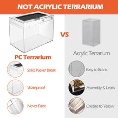 AZV reptile terrarium starter kit durable tempered PC construction.