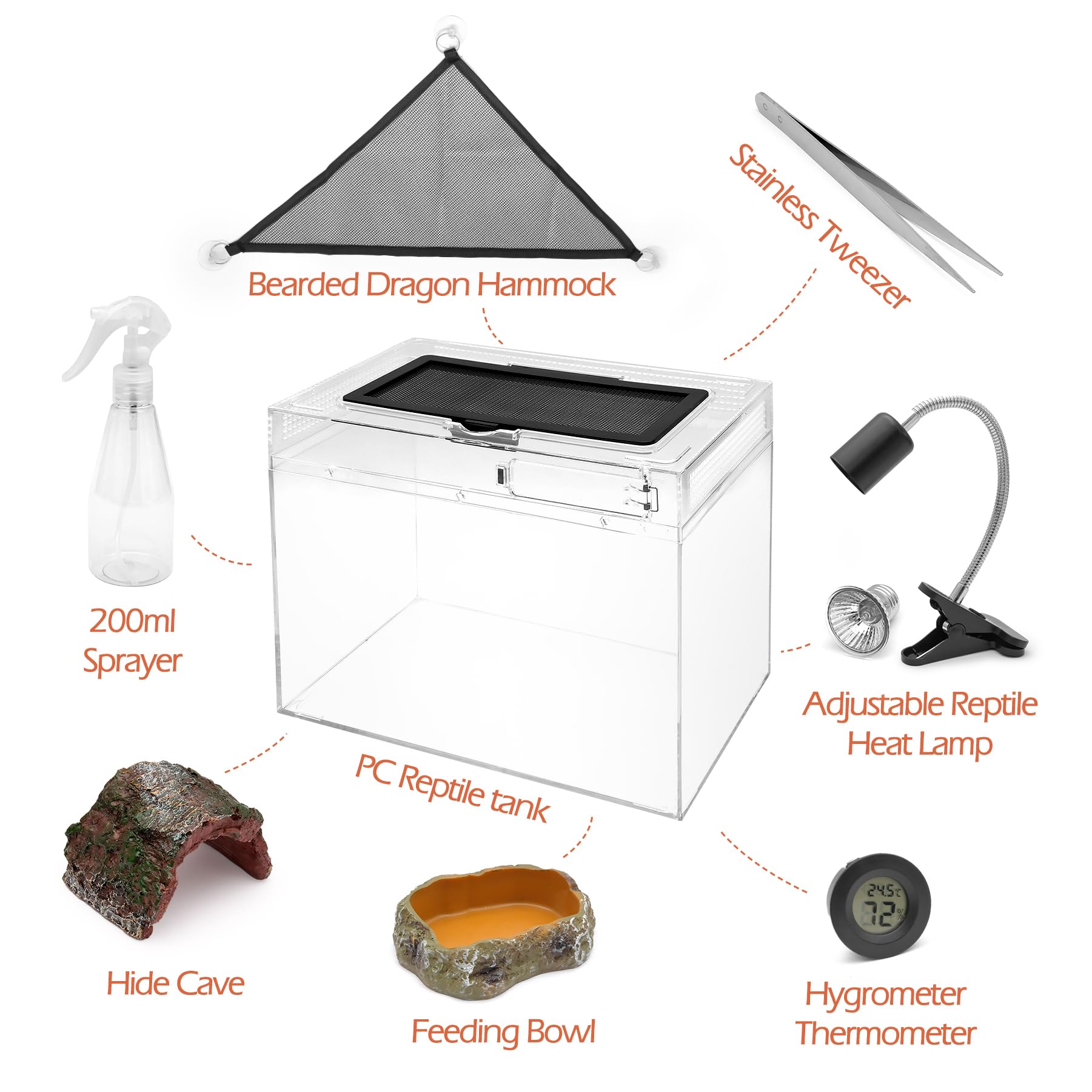 AZV reptile terrarium starter kit easy-clean waterproof base.