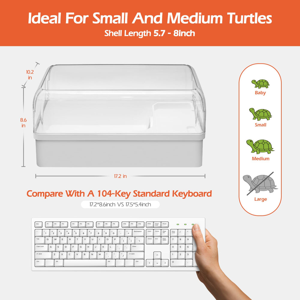 AZV Turtle Tank Starter Habitat Kit anti-escape fence keeps turtle secure.